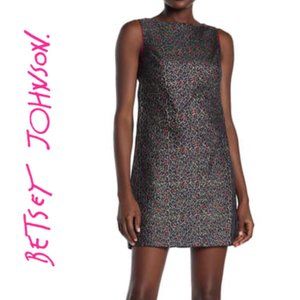 NWT Betsey Johnson Leopard Jacquard Shift Dress